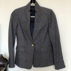 J. Crew Wool Houndstooth/Plaid Regent Blazer